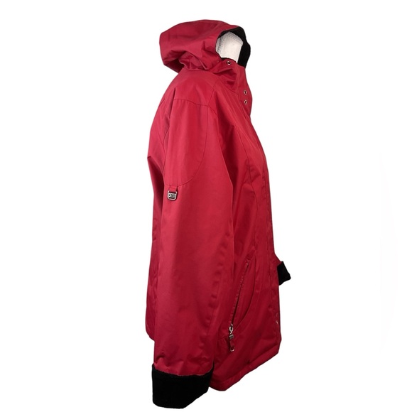 Women’s Red/Black Hooded Reversible Waterproof Anorak Jacket M - Picture 2 of 12
